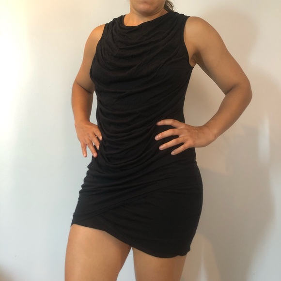 Helmut Lang Rouched Cotton Mini Dress - Picture 2 of 2